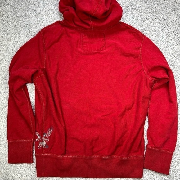 American Eagle Hoodie Mens Large Sweatshirt Spellout Y2K Style Preppy Outerwear - Picture 4 of 5